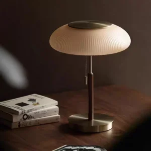 Mid-Century Ribbed Glass Mushroom Table Lamp TL-A109 6