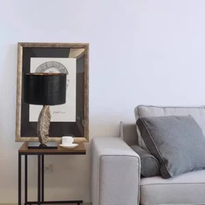 Resin Leaf Table Lamp with Fabric Shade TL-E001 4