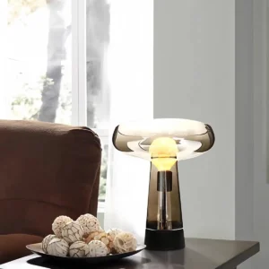Smoked Glass Mushroom Table Lamp TL-A027 3