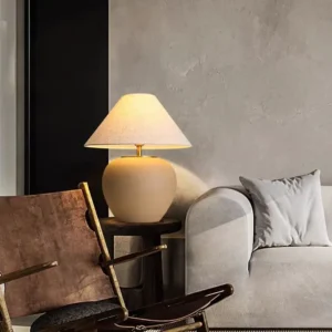 Rounded Sand Ceramic Table Lamp TL-H011 4