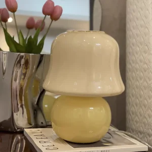 Modern Frosted Glass Table Lamp with Orange Base TL-A084 3