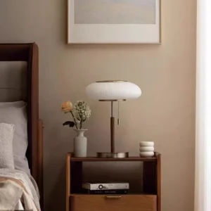 Mid-Century Ribbed Glass Mushroom Table Lamp TL-A109 5