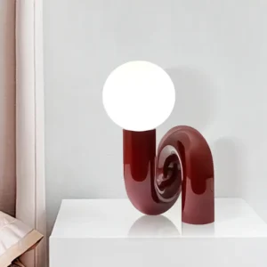 Red Spiral Glass and Resin Table Lamp TL-E003 3