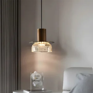 Retro Crackle Glass LED Dining Room Pendant Light P6020 2
