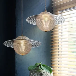 Vintage Glass Planet Pendant Light P6047 2
