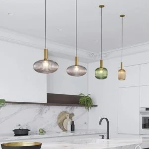 Retro Lantern Shape Glass Pendant Light P6049 2