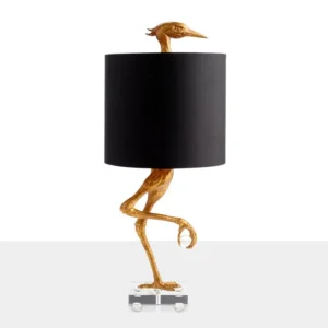 Gold Heron Table Lamp with Black Shade TL-E012 2