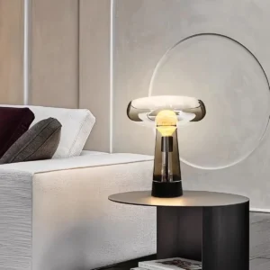 Smoked Glass Mushroom Table Lamp TL-A027 2