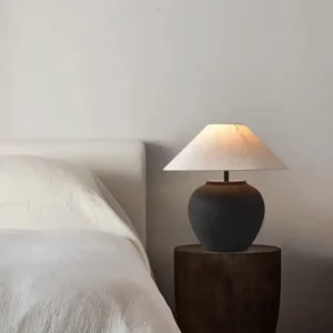 Wabi-Sabi Matte Black Ceramic Table Lamp TL-H007 2