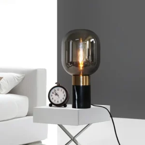 Minimalist Smoky grey Glass Table Lamp TL-A044 3