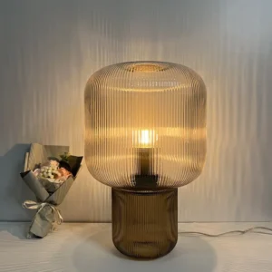 Modern Smoked Fluted Glass Table Lamp TL-A080 2