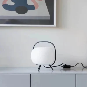 Modern Glass Table Lamp with Metal Frame TL-A087 3