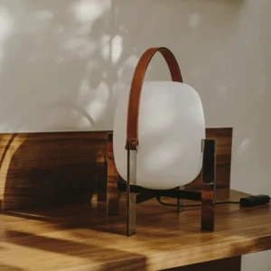 Modern Lantern Table Lamp with Leather Handle TL-A091 3
