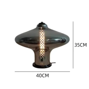 Contemporary Smoked Grey Glass Table Lamp TL-A107 3