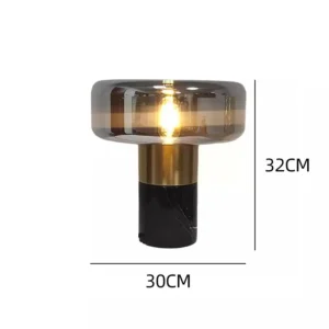 Modern Smoked Glass Table Lamp with Marble Base TL-A114 2