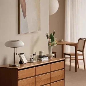 Mid-Century Ribbed Glass Mushroom Table Lamp TL-A109 4