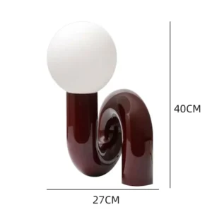 Red Spiral Glass and Resin Table Lamp TL-E003 1