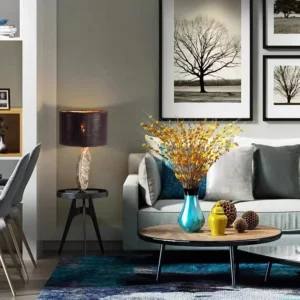 Resin Leaf Table Lamp with Fabric Shade TL-E001 2