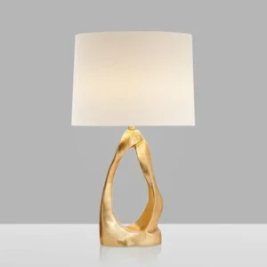 Gold Sculptural Table Lamp with Fabric Shade TL-E012 2
