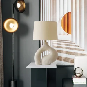 Modern Abstract Table Lamp with Fabric Shade TL-E015 2