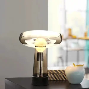 Smoked Glass Mushroom Table Lamp TL-A027 1
