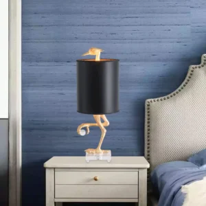 Gold Heron Table Lamp with Black Shade TL-E012 1