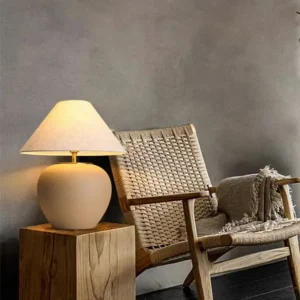 Rounded Sand Ceramic Table Lamp TL-H011 3