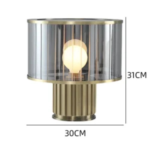 Modern Fluted Glass Drum Table Lamp TL-A063 2