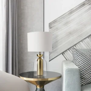 Modern Glass Table Lamp with Brass Finish Metal TL-A069 2