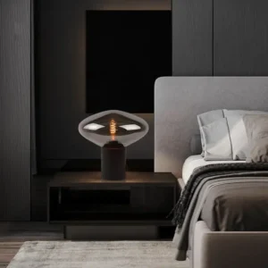 Modern Smoked Glass Mushroom Table Lamp TL-A073 2