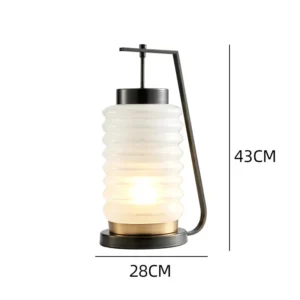Modern Ribbed Glass Table Lamp with Metal Handle TL-A077 1