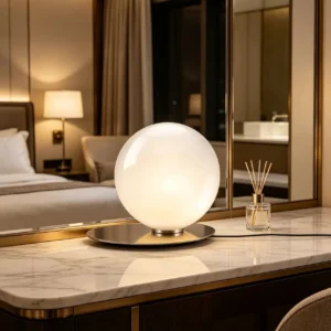 Modern Glass Globe Table Lamp with Metal Disc Base TL-A090 1