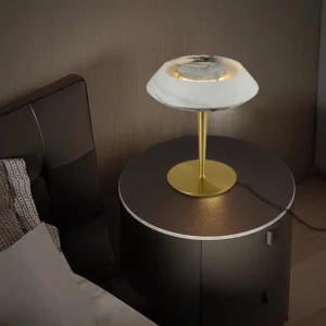 Marble Effect Resin Mushroom Table Lamp TL-E022 2