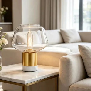 Clear Glass Bedside Table Lamp TL-A037 2