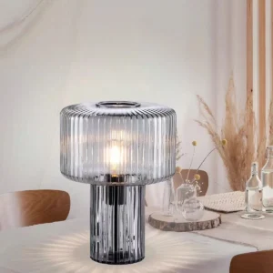 Ribbed Glass Mushroom Table Lamp TL-A019 2