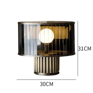 Modern Fluted Glass Drum Table Lamp TL-A063 1