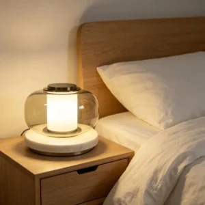 Modern Double Shade Glass Bedside Table Lamp TL-A103 2