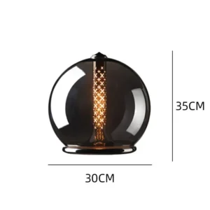 Contemporary Smoked Grey Glass Table Lamp TL-A107 1
