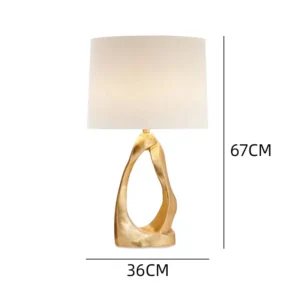 Gold Sculptural Table Lamp with Fabric Shade TL-E012 1