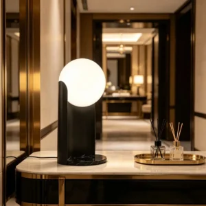 White Glass Orb Table Lamp TL-A026 1
