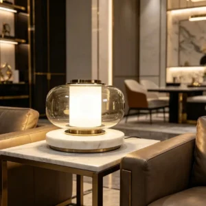 Modern Double Shade Glass Bedside Table Lamp TL-A103 1