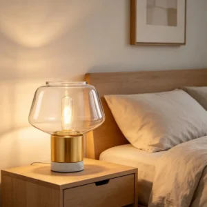 Clear Glass Bedside Table Lamp TL-A037 1