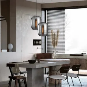 Ribbed Glass Pendant Light P6095 2