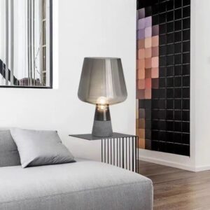 Modern Cement Base Glass Shade Table Lamp TL-A011 5