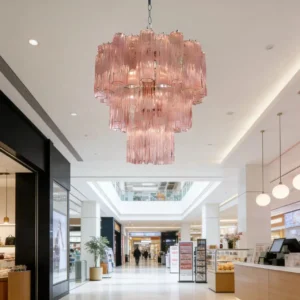 Murano Pink Triedri Chandelier MX9002 6