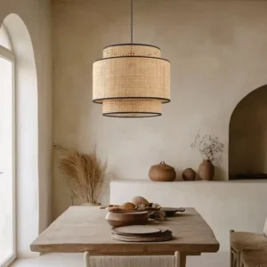 Rattan Layered Drum Pendant Light MP4021 5