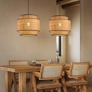 Rattan Layered Drum Pendant Light MP4021 4