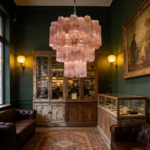 Murano Pink Triedri Chandelier MX9002 4