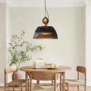 Mid century Retro Green Brown Glass Pendant Light P6052 3