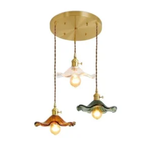 Vintage Wavy Glass Pendant Light P6079 3